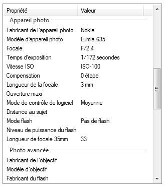 Données EXIF.