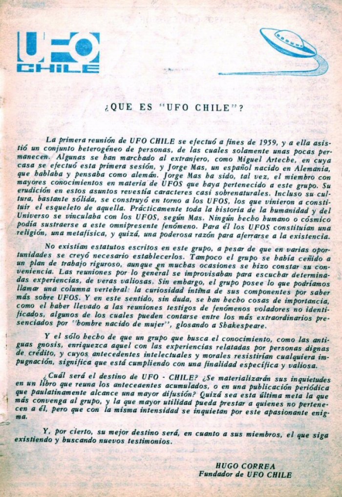 UFO Chile N° 1 page 1 août 1967