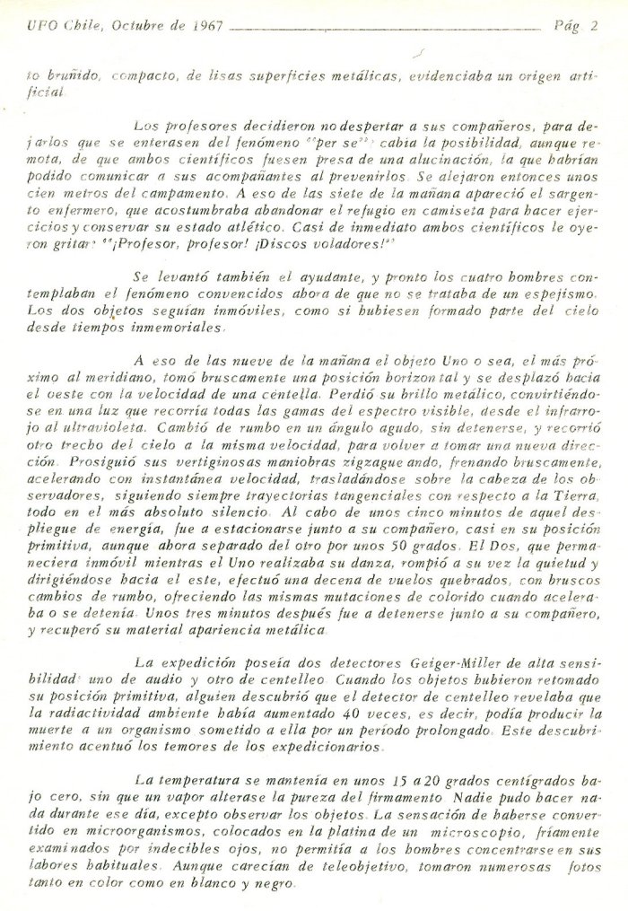 UFO Chile N° 2, page 2, octobre 1967