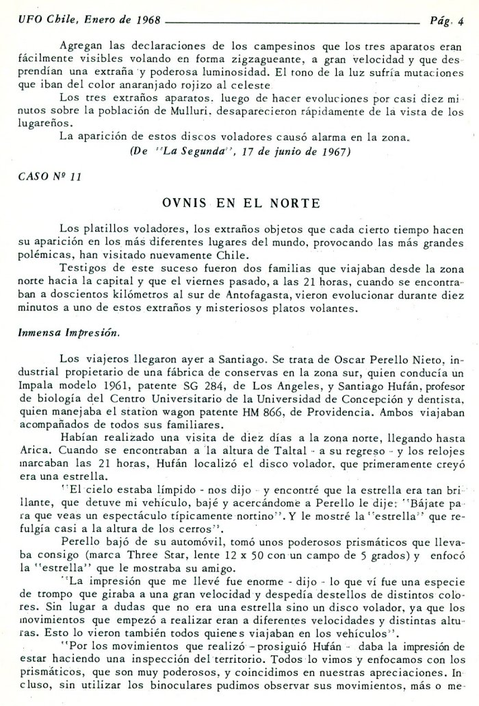 UFO Chile N° 3, page 4, janvier 1968