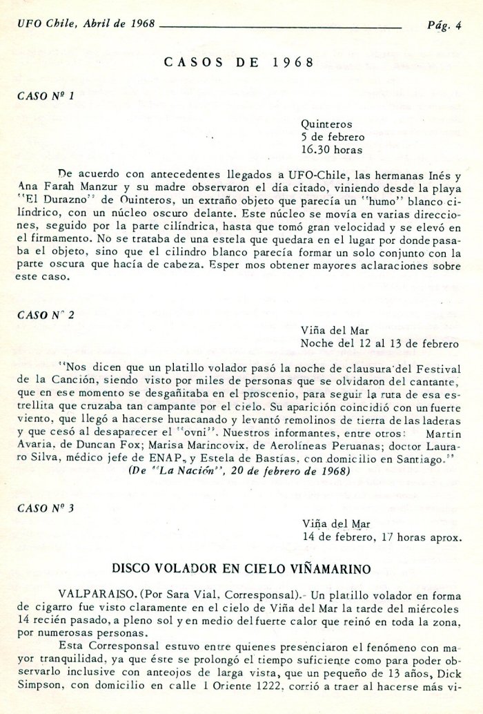 UFO Chile N° 4, page 4, avril 1968