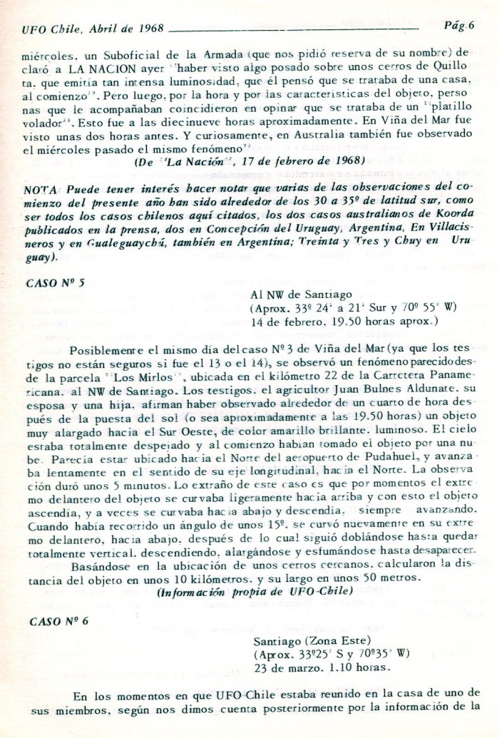 UFO Chile N° 4, page 6, avril 1968